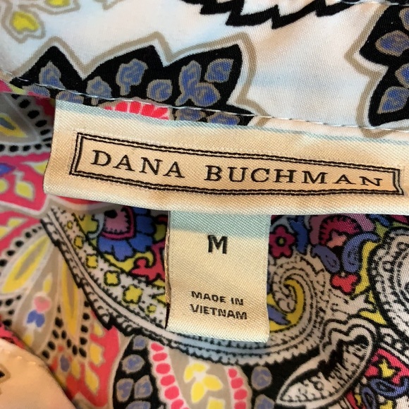 DANA BUCHMAN Sleeveless Blouse Multi Color Size Medium EUC - Picture 4 of 7